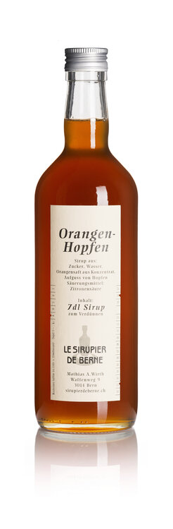 Orangen-Hopfen Sirup 70 cl Le Sirupier de Berne Fl.Depot Fr. 1.- (ehem. Bavière)