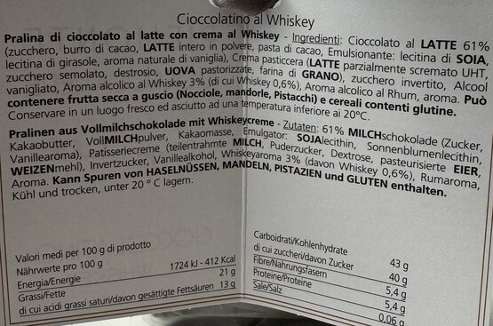 Cioccolatino al Whisky 200g