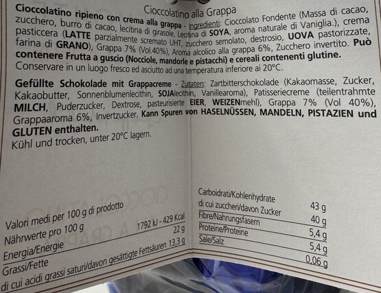 Cioccolatino alla Grappa 200g