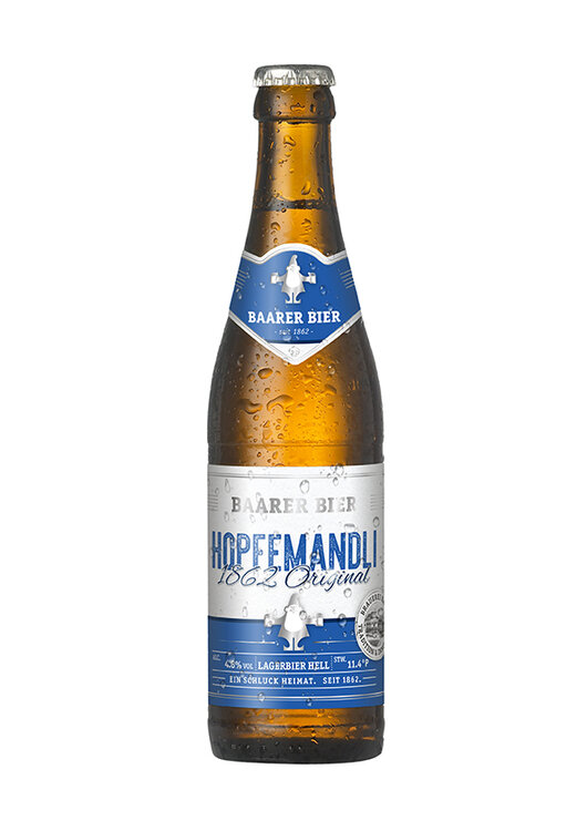 Hopfemandli 1862 Original Brauerei Baar 10er Harass 33 cl Flaschendepot -.30 (auf Anfrage)