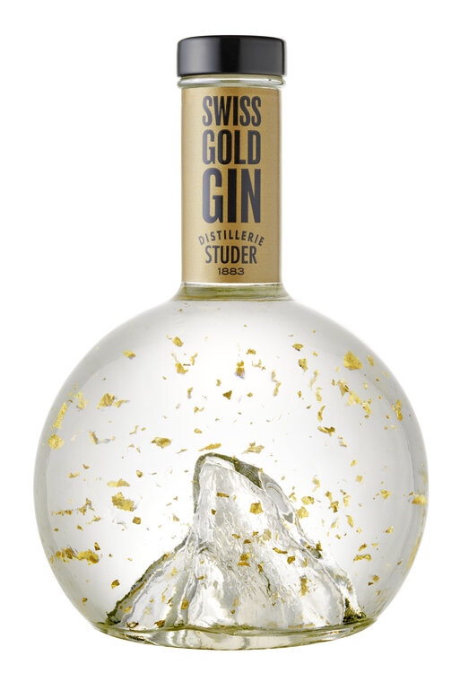Gin Swiss Gold 40° mit Goldfiltter 24 Karat, Studer