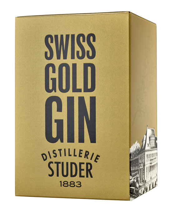Gin Swiss Gold 40° mit Goldfiltter 24 Karat, Studer
