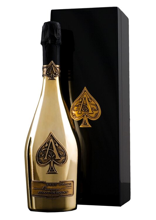 Champagne Armand de Brignac brut GOLD 75 cl (in 1er Holz-Schatulle) (bester Champagner der Welt gemäss "Fine Champagne Magazine") (auf Anfrage)
