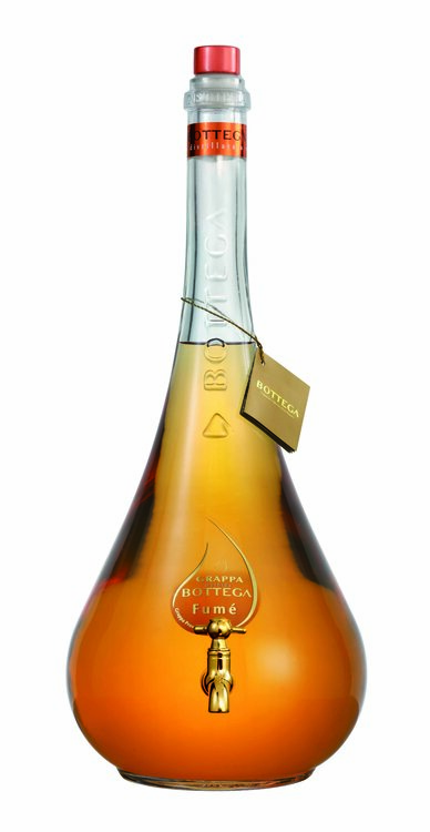 Grappa Bottega Fumé 300 cl Flasche mit Hähnchen (Postversand nicht möglich)