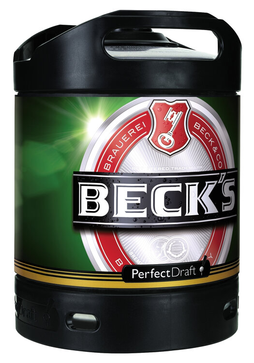 Beck's Bier Perfect Draft 6 L Fass Depot 10.- (5.- für Fass/5.- für Har.) (für Philips Perfect Draft und Perfect Draft Pro Zapfsysteme) 
