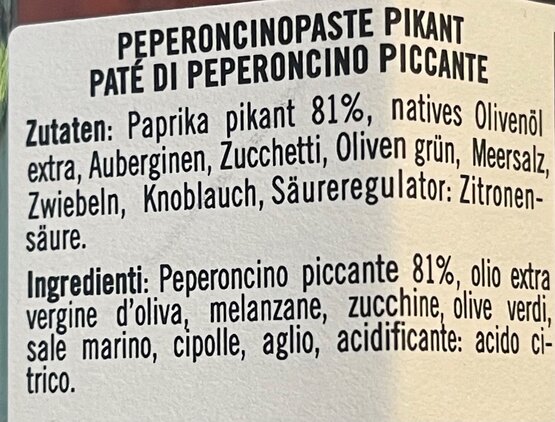 Paté aus scharfen Peperoncino 100 g
