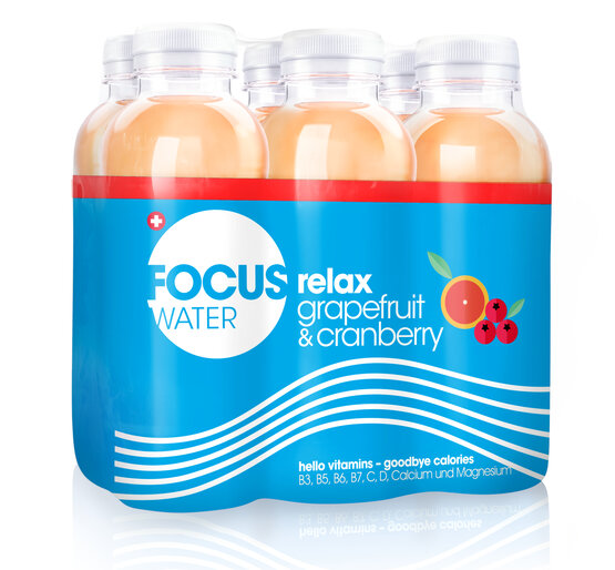 Focuswater Relax Grapefruit & Cranberry EW PET, 6-Pack (solange Vorrat)