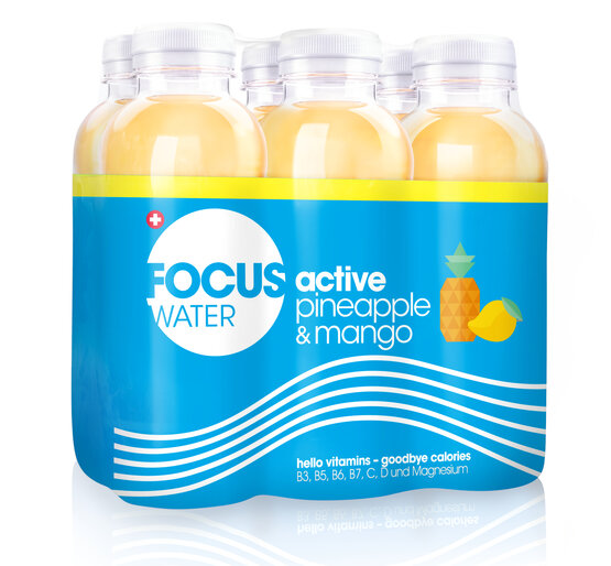Focuswater Active Exotic Ananas & Mango PET, 6-Pack