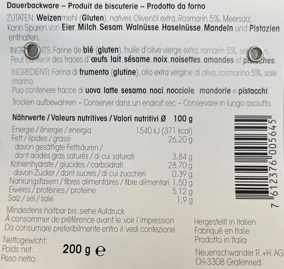 Taralli al Rosmarino 200g