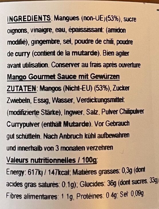 Ketchup Mangue Epicée 250 ml