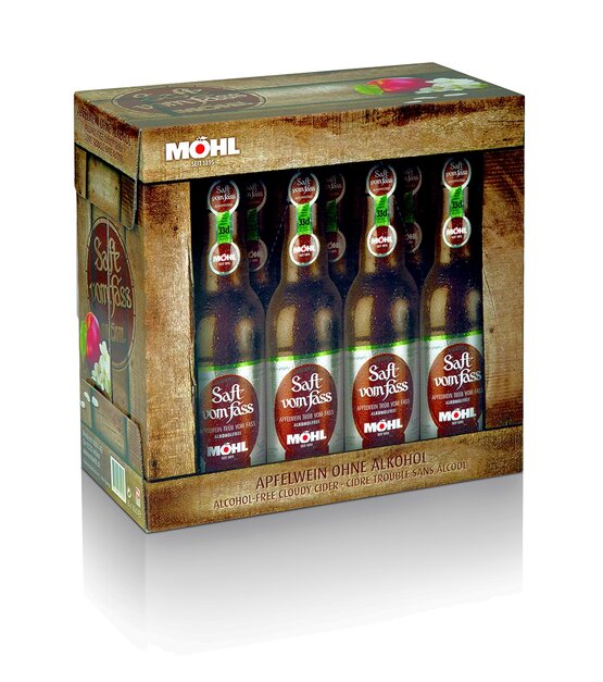 Möhl Saft vom Fass TRÜB alkoholfrei 0.5% 33 cl EW 8-Pack