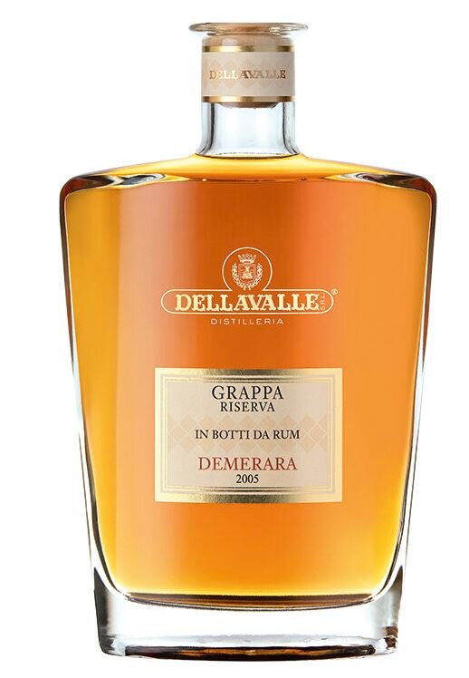 Grappa Dellavalle Affinata in Botti da Demerara Rum Holzkistchen