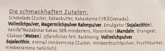 Bruchschoggi Florentiner Himbeer Eichberg 140g