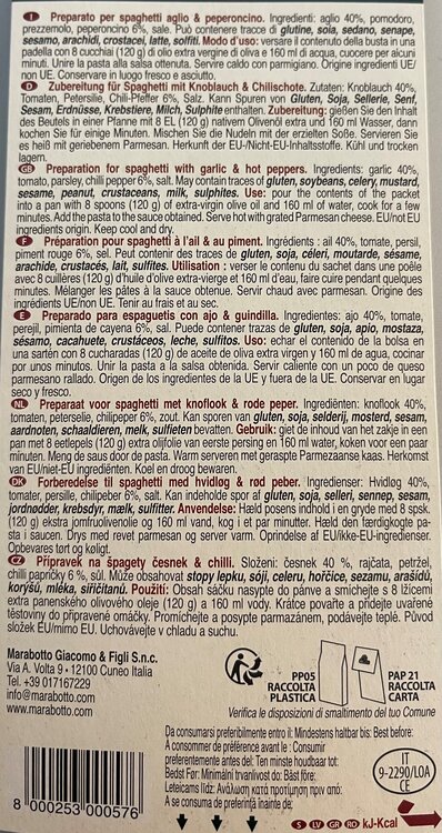 Sugo Spaghettata aglio & peperoncino 50 g