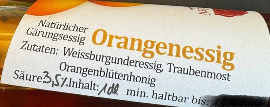 Essighüsli Orangenblüten Gourmetessig 100 ml