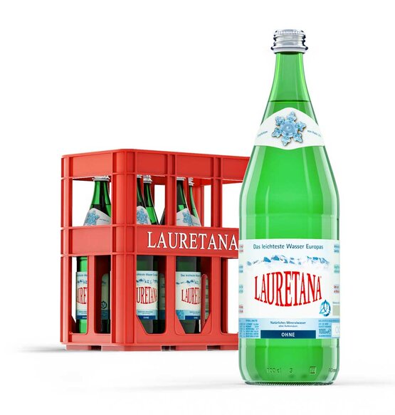 Lauretana Mineral ohne Kohlensäure 1 Liter Glas