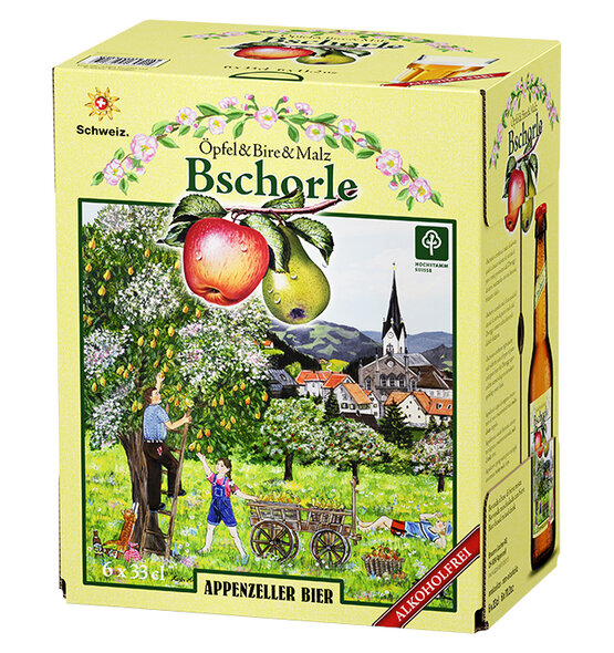 Appenzeller Bschorle Öpfel & Bire & Malz alkoholfrei 6-Pack EW