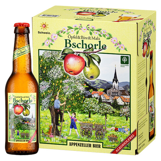 Appenzeller Bschorle Öpfel & Bire & Malz alkoholfrei 0.5% 6-Pack EW