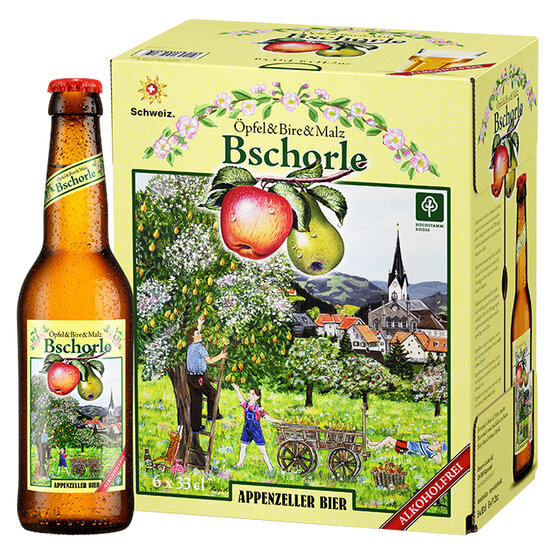 Appenzeller Bschorle Öpfel & Bire & Malz alkoholfrei 6-Pack EW