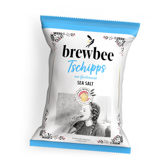 Brewbee Tschipps aus Gerstenmalz gewürzt mit Meersalz 90g
(1 Karton = 20 Säckli)
