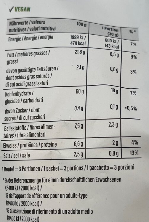 Brewbee Tschipps aus Gerstenmalz gewürzt mit Meersalz 90g
(1 Karton = 20 Säckli)
