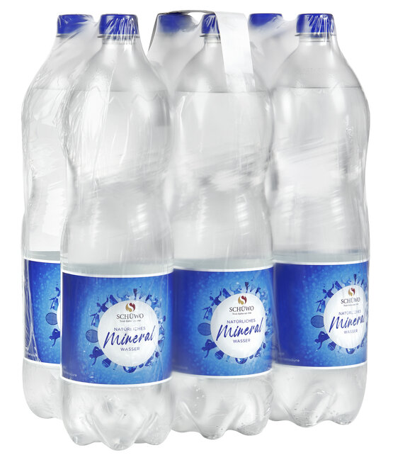 SCHÜWO Mineralwasser blau MIT Kohlensäure 1.5 L PET EW 6-Pack