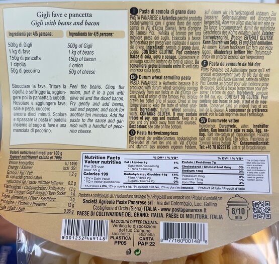 Gigli Pasta Panarese Toscani BIO 500 g