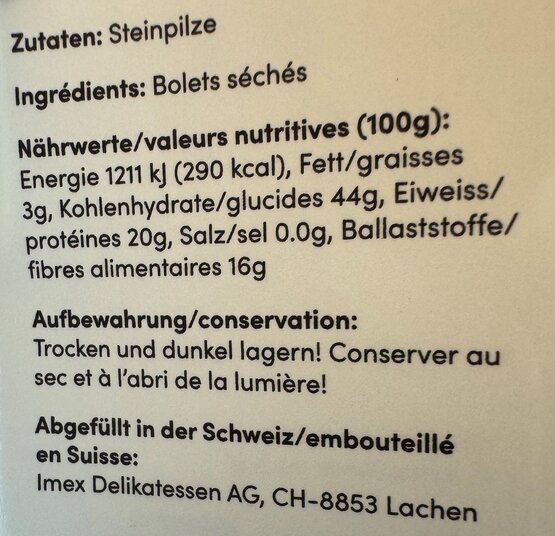 Steinpilze getrocknet 30g IMEX