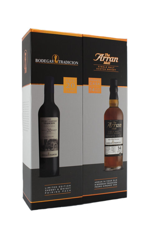 Whisky Arran Single Malt 50 cl Pedro Ximenez Cask Finish 52.4°  inkl. 1 Fl. Sherry Pedro Ximenez 20 years old 50 cl 15° Geschenkpackung