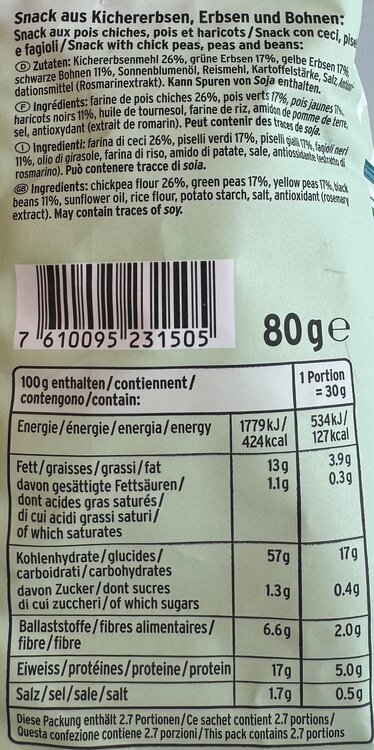 Zweifel Vaya Bean Salt Snack 80g