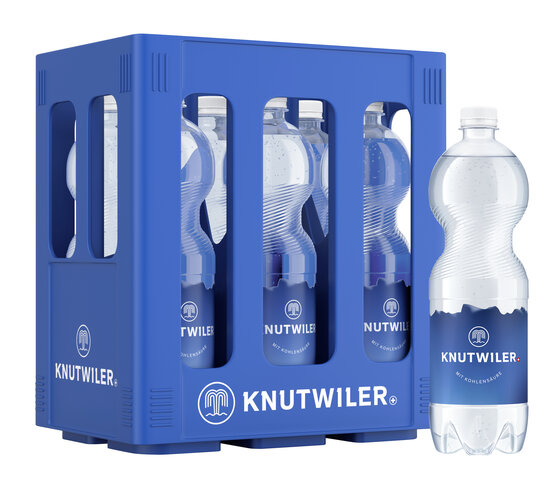 Knutwiler Mineral blau mit Kohlensäure 1 L PET 6er Harass