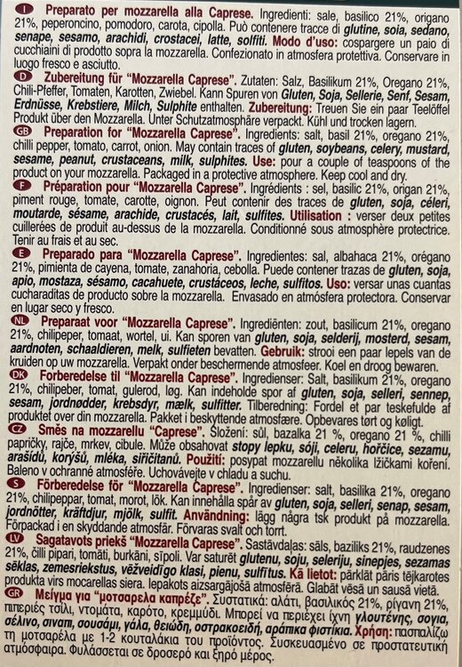 Gewürzmischung Mozzarella alla Caprese 50 g