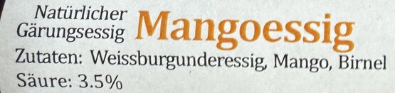 Essighüsli Mangoessig 100 ml (auf Anfrage)