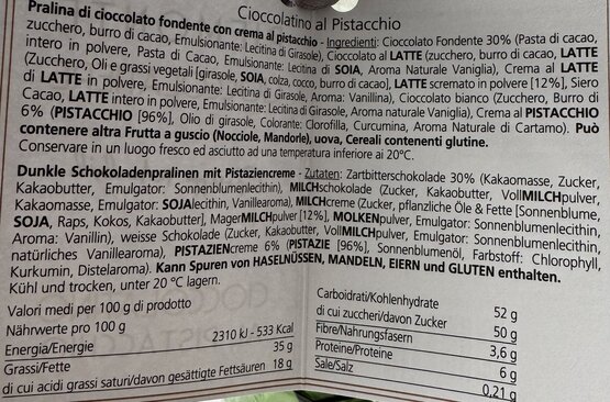 Cioccolatino al Pistacchio 200g