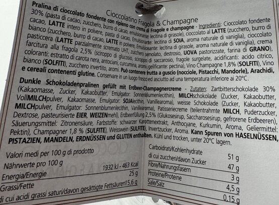 Cioccolatino alla Fragola & Champagne 200g