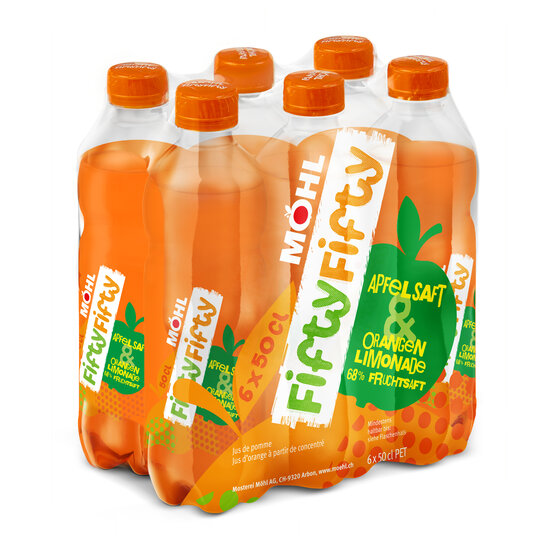 Möhl Fifty-Fifty (Apfelsaft-Orangensaft) 1.5 L PET EW 6-Pack