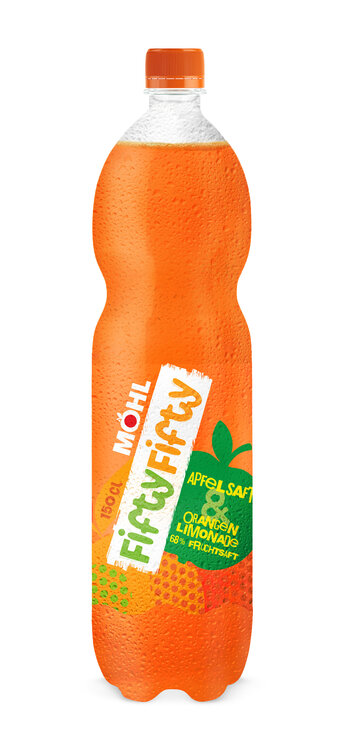 Möhl Fifty-Fifty (Apfelsaft-Orangensaft) 1.5 L PET EW 6-Pack (auf Anfrage)
