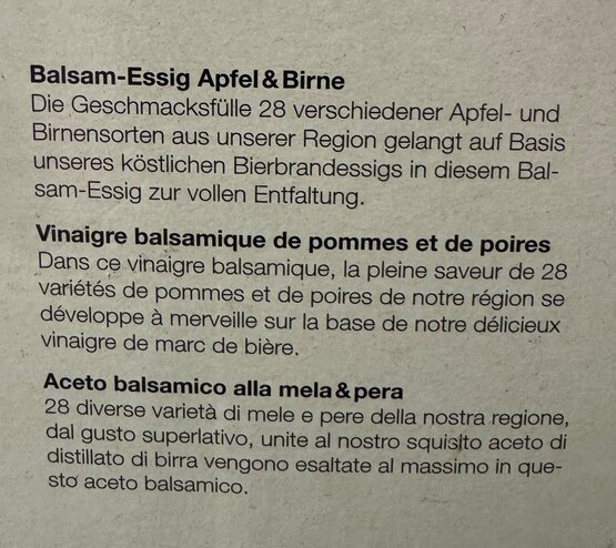 CréaCeto Balsam Bieressig Apfel/Birne 5 L Bag in Box