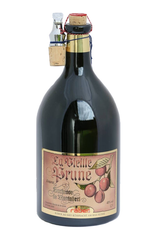 Vieille Prune Räber 1,5 Lt Duchesse de Montabert mit Eisenkippgestell (solange Vorrat, kein neuer Liefertermin bekannt)