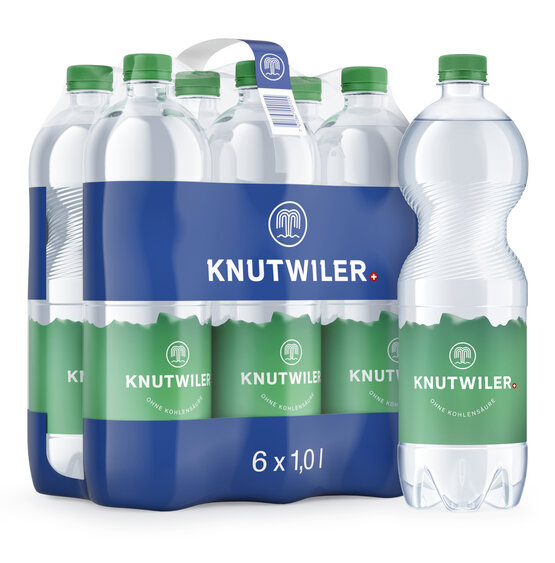 Knutwiler Mineral grün ohne Kohlensäure 1 L PET 6-Pack (auf Anfrage)