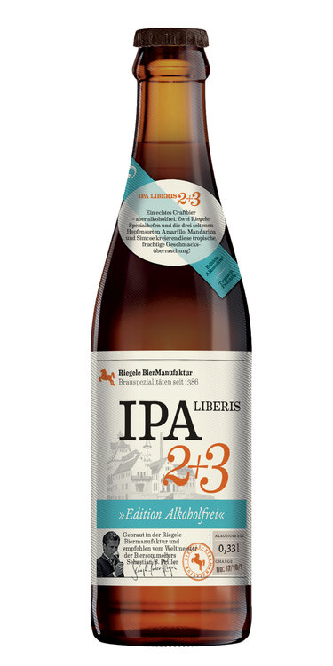 Riegele IPA Liberis 2+3 alkoholfrei 0.4% Deutschland EW Flaschen