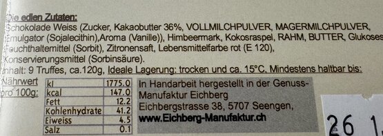 Himbeer-Kokos-Truffes Eichberg / 9 Stk. in Box