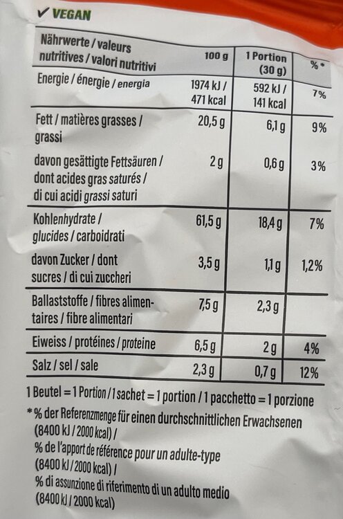 Brewbee Tschipps aus Gerstenmalz gewürzt mit Paprika 30g
(1 Karton = 30 Säckli)