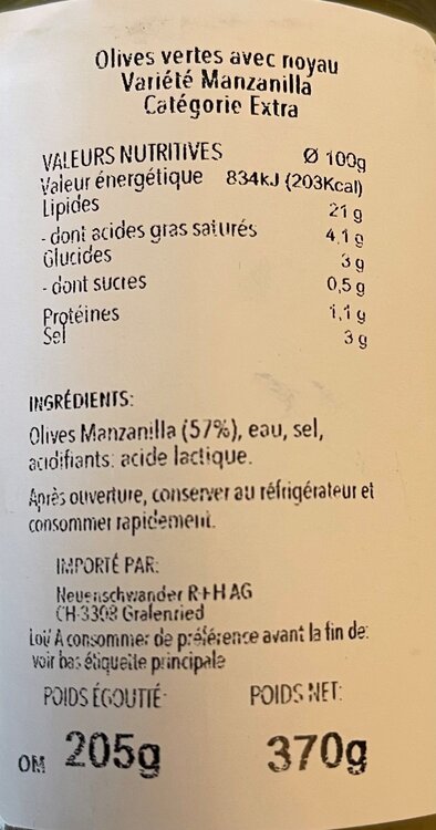 Manzanilla Oliven im Aufguss Masrojana 210g