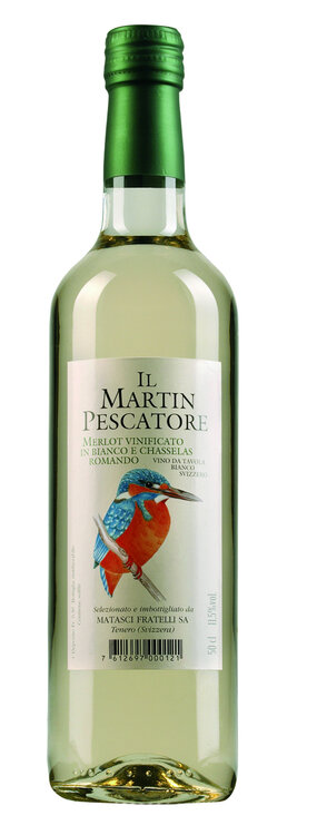 Merlot DOC Il Martin Bianco Svizzero Pescatore Matasci Top 50 (solange Vorrat) (Ersatz in Einweg-Glas 20826)