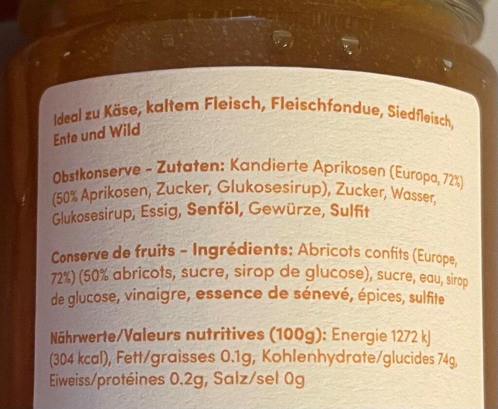 Tessiner Aprikosen Senf 150ml IMEX | Saucen/Senf | SCHÜWO Trink-Kultur