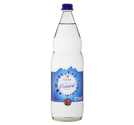 SCHÜWO Mineralwasser blau MIT Kohlensäure 1 L Glas