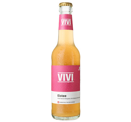 Vivi Bio Eistee Schweizer Alpenkräuter 33 cl Glas MW