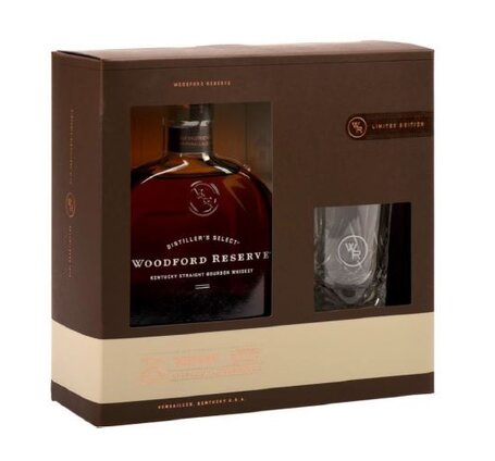 Whisky Woodford Reserve Bourbon Kentucky American Geschenpackung mit 1 Glas 
