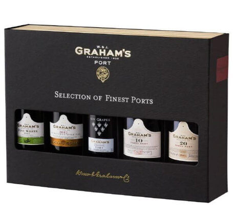 Porto Graham's Selection of finest Ports 5 x 20 cl (Fine White, LBV 2015, Six Grapes, 10 years old, 20 years old)